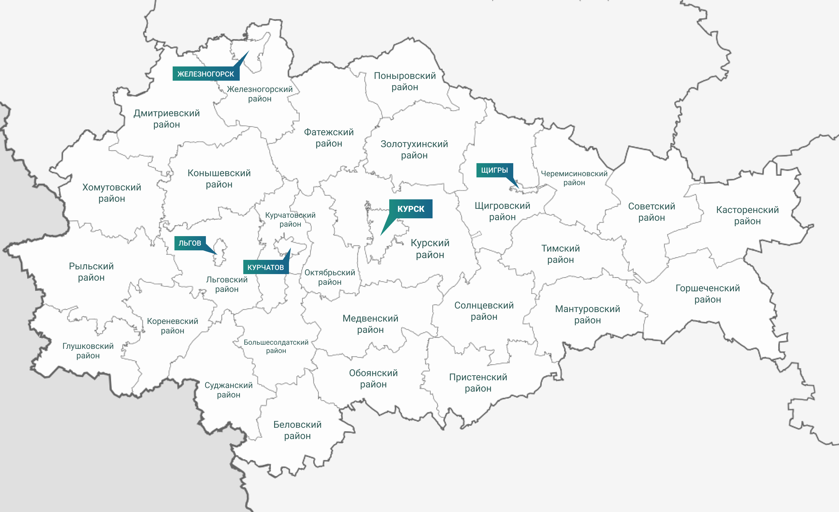 Карта центральной россии с областями