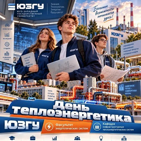 Внимание, абитуриенты! Приглашаем Вас на день открытых дверей факультета энергетических систем и кафедры инфраструктурных теплоэнергетических систем ЮЗГУ!