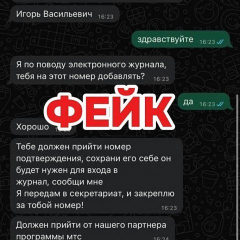 «Секретарь по учебной работе Игорь Васильевич» – мошенник!